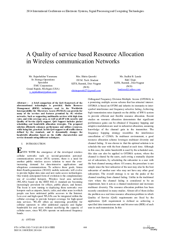 (PDF) A Quality of Service Based Resource Allocation in Wireless ...