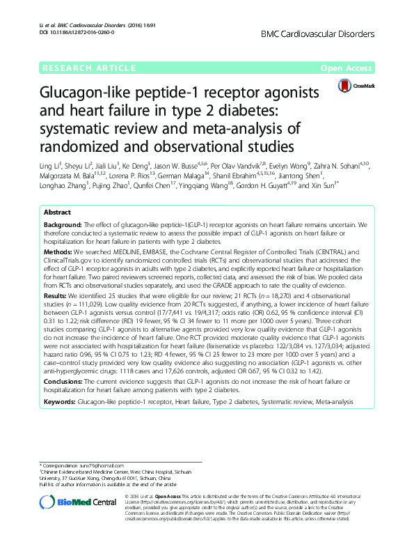 (PDF) Glucagon-like peptide-1 receptor agonists and heart failure in ...