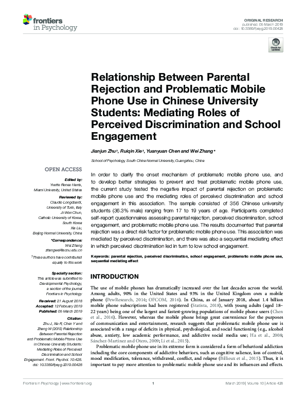 (PDF) Relationship Between Parental Rejection and Personality