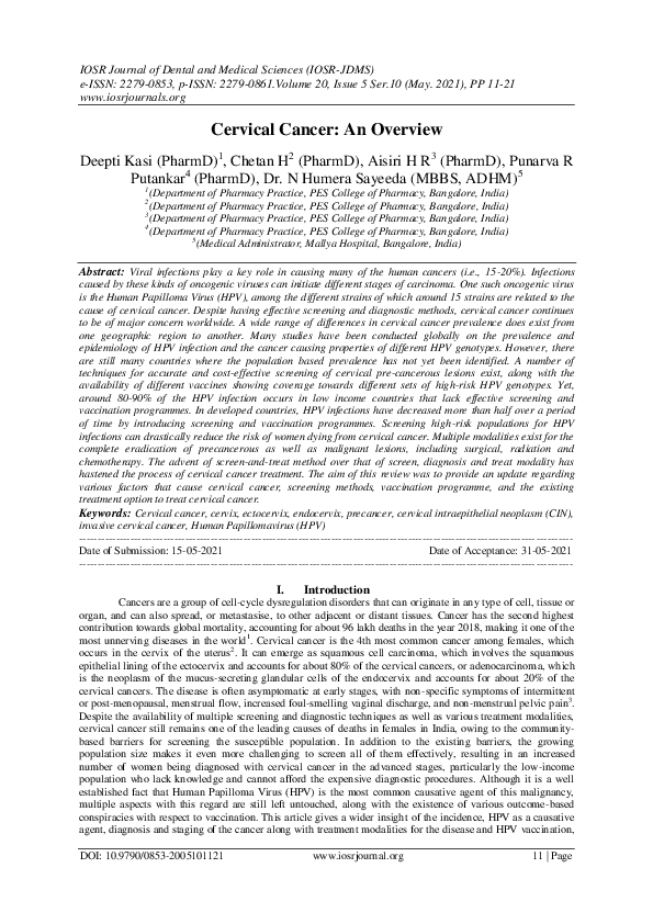 (PDF) Cervical Cancer: An Overview