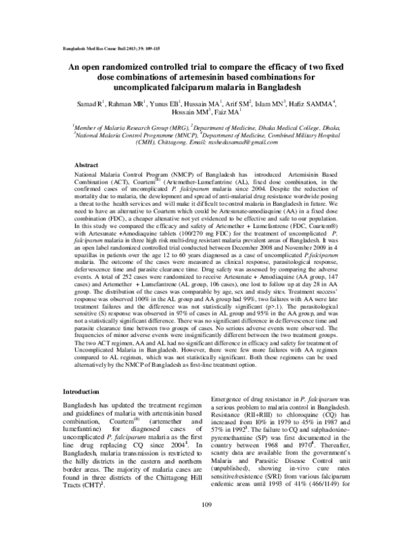 (PDF) An open randomized controlled trial to compare the efficacy of ...