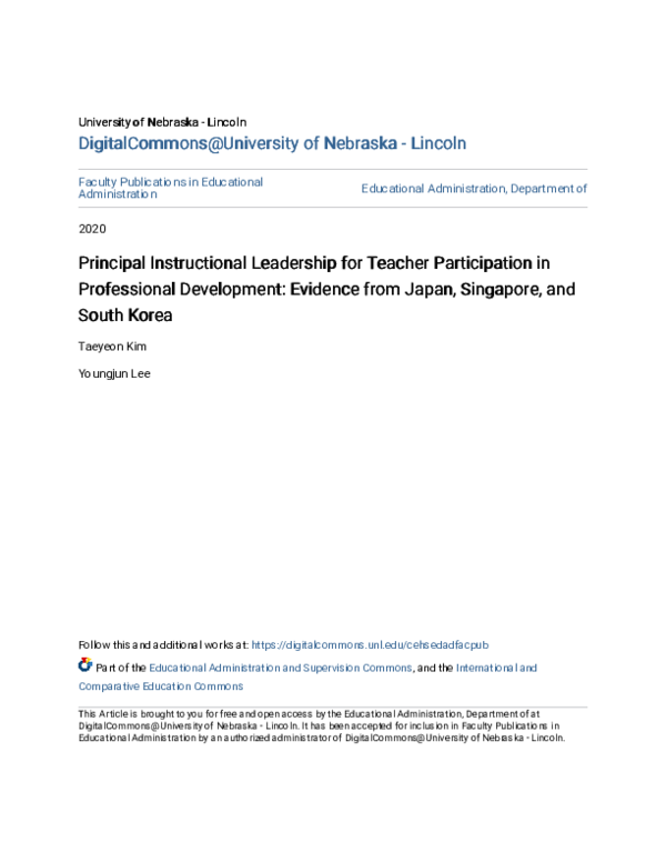(PDF) Principal instructional leadership for teacher participation in ...