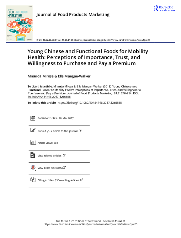 (PDF) Journal of Food Products Marketing