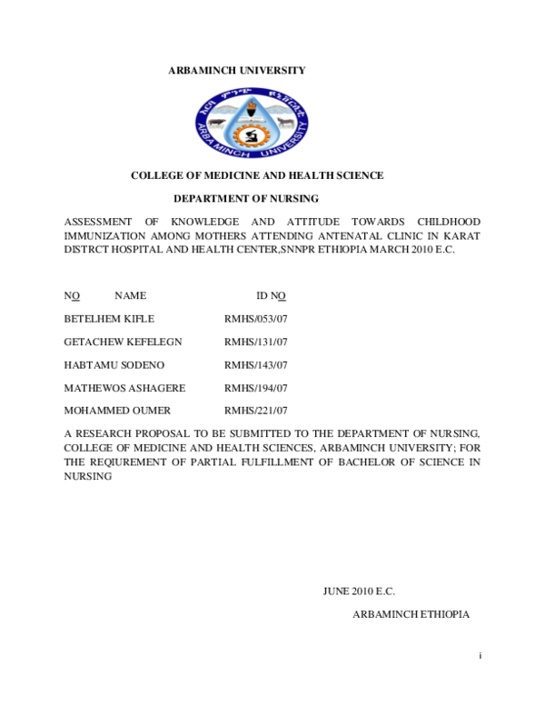  PDF ASSESSMENT OF KNOWLEDGE ATTITUDE AND PRACTICE OF MOTHERS ON 