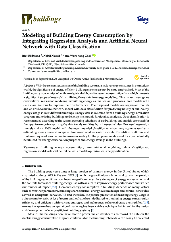 (PDF) Modeling of Building Energy Consumption by Integrating Regression ...