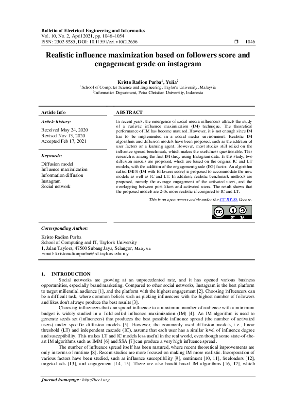 (PDF) Realistic influence maximization based on followers score and ...