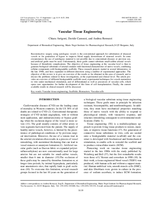(PDF) Vascular Tissue Engineering