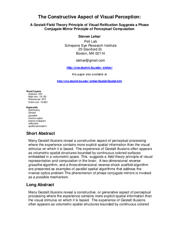 (PDF) The Constructive Aspect of Visual Perception: A Gestalt Field ...