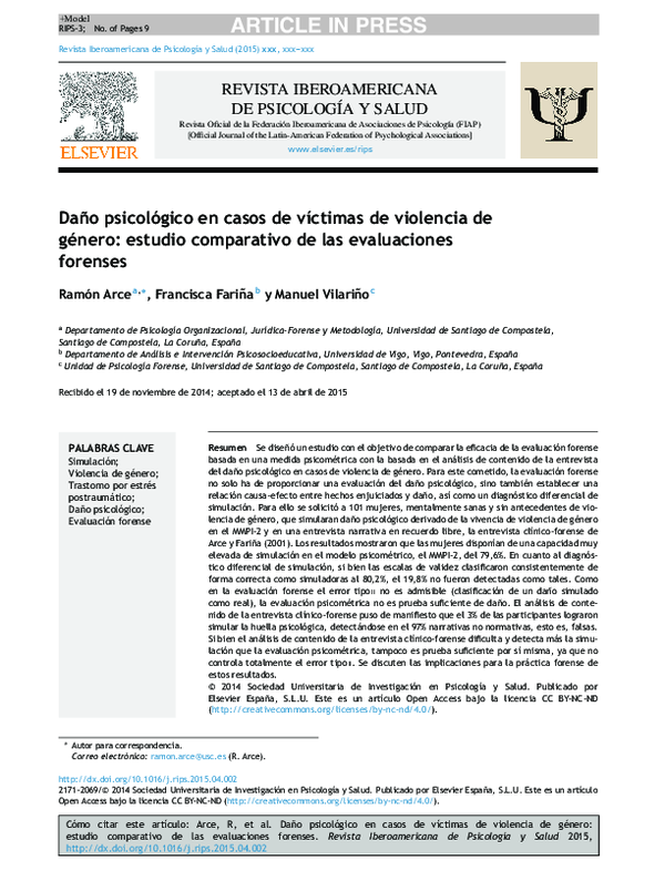 (PDF) Daño psicológico en casos de víctimas de violencia de género ...