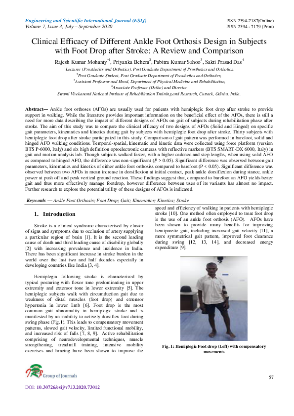 (PDF) Clinical Efficacy of Different Ankle Foot Orthosis Design in ...