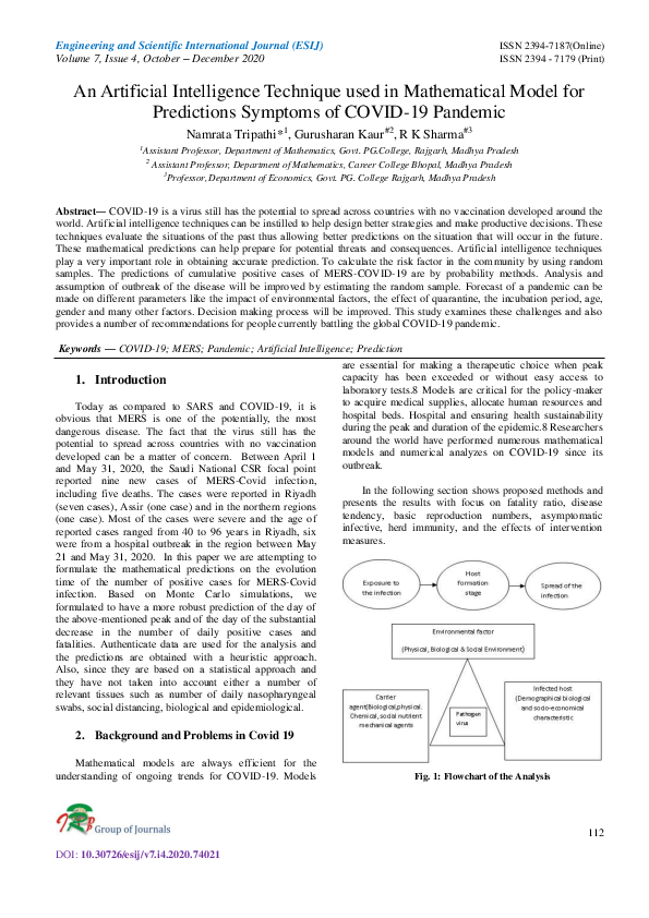(PDF) An Artificial Intelligence Technique used in Mathematical Model ...