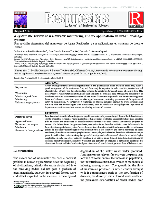 (PDF) A systematic review of wastewater monitoring and its applications ...