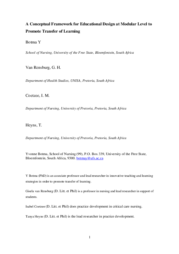 (PDF) A conceptual framework for educational design at modular level to ...