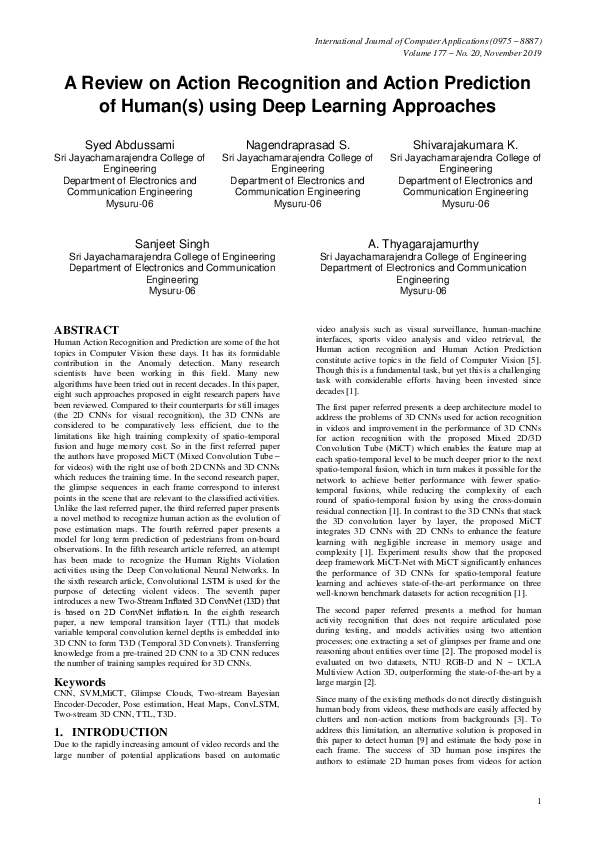 (PDF) A Review on Action Recognition and Action Prediction of Human(s ...