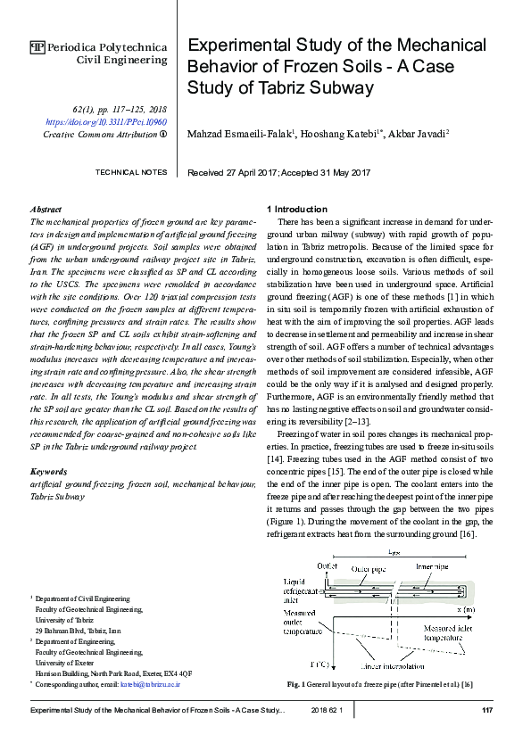 (PDF) Experimental Study of the Mechanical Behavior of Frozen Soils - A ...