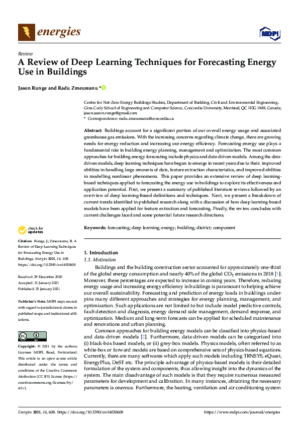 (PDF) A Review of Deep Learning Techniques for Forecasting Energy Use ...