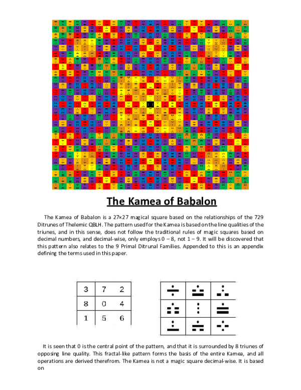 Y PDF) The Kamea of Babalon