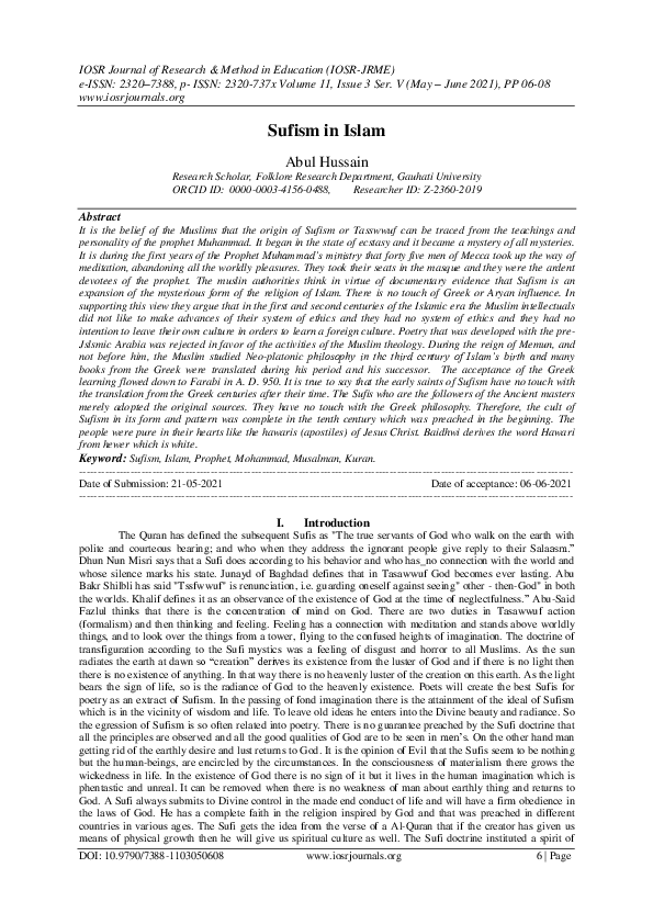 Pdf Sufism In Islam