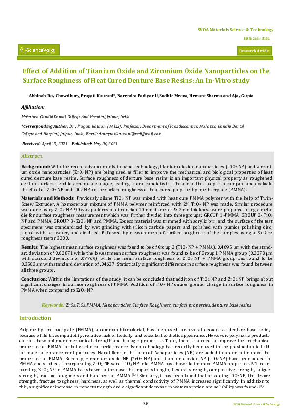 (PDF) Effect of Addition of Titanium Oxide and Zirconium Oxide