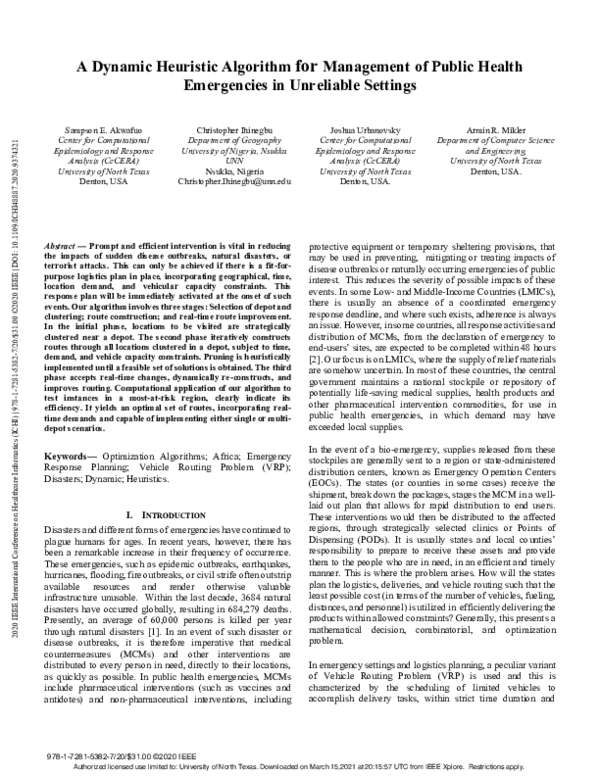 (PDF) A Dynamic Heuristic Algorithm for Management of Public Health ...