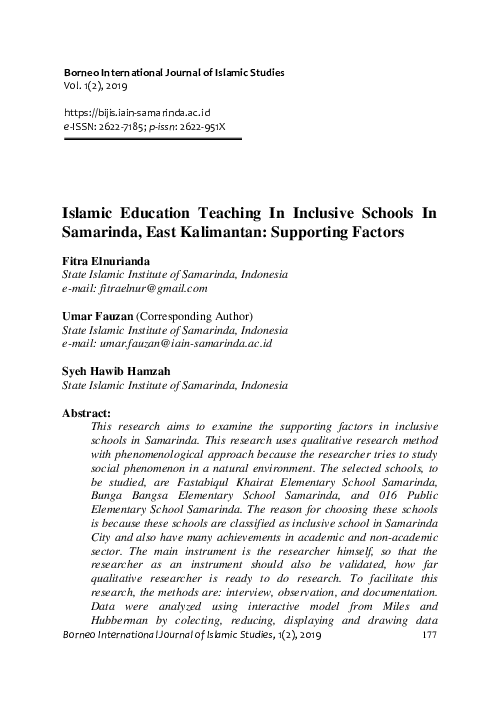 (PDF) The Challenge of Islamic Education Teaching in Inclusive Schools ...