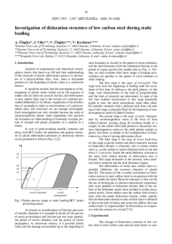 (PDF) Investigation of dislocation structure of low carbon steel during ...