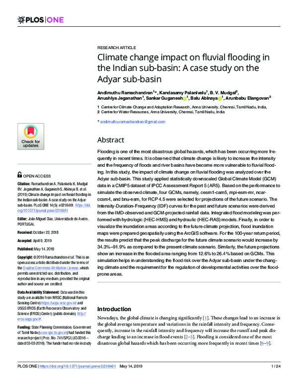 (PDF) Climate change impact on fluvial flooding in the Indian sub-basin ...