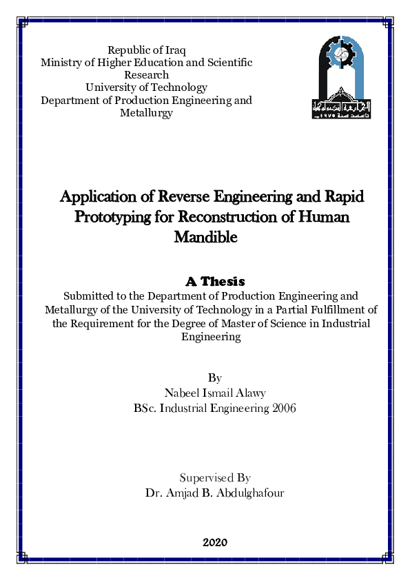 (PDF) Application of Reverse Engineering and Rapid Proto