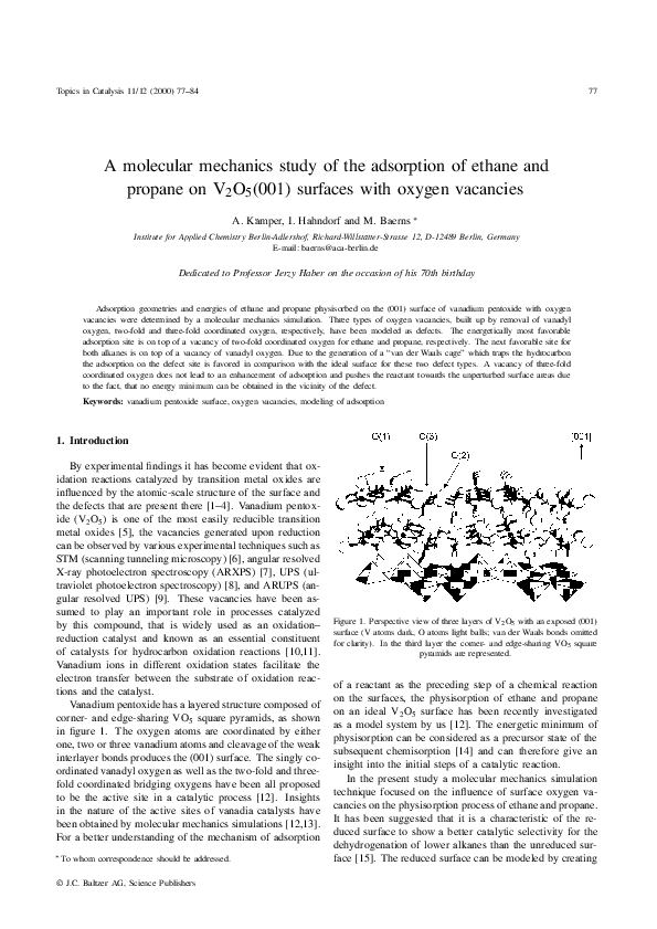 (PDF) A molecular mechanics study of the adsorption of ethane and ...