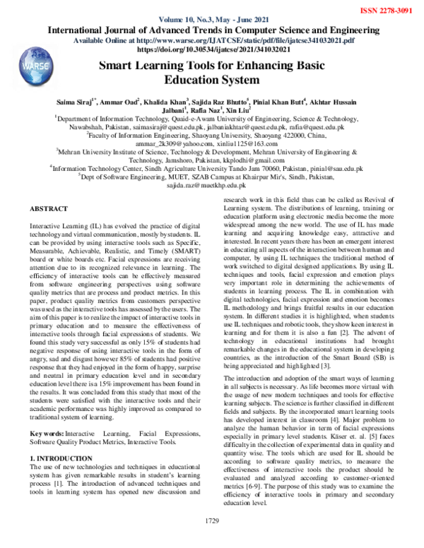 (PDF) Smart Learning Tools for Enhancing Basic Education System