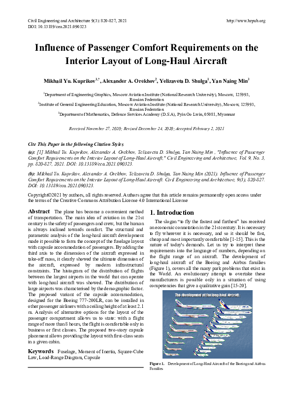 (PDF) Influence of Passenger Comfort Requirements on the Interior ...