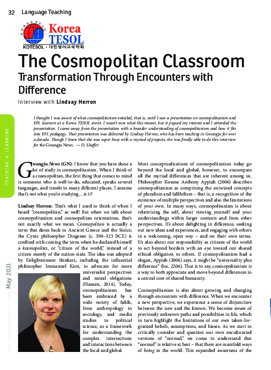 (PDF) The Cosmopolitan Classroom -- Transformation Through Encounters ...