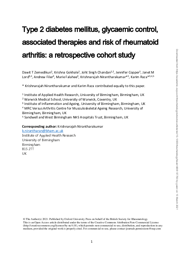 (PDF) Type 2 diabetes mellitus, glycaemic control, associated therapies ...