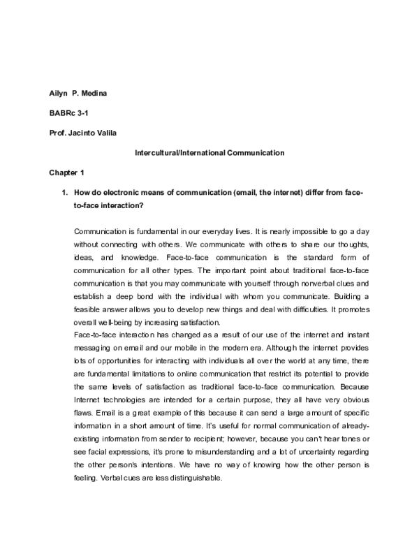 (DOC) Chapter 1 Intercultural Communication