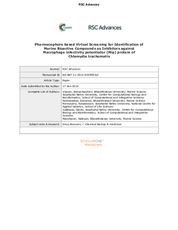(PDF) Pharmacophore-Based Virtual Screening for Identification of Novel ...