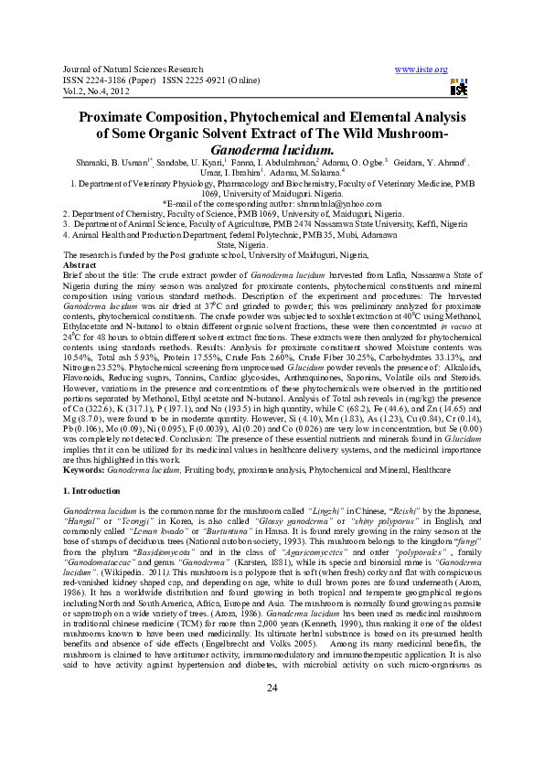 (PDF) Proximate Composition, Phytochemical and Elemental Analysis of ...