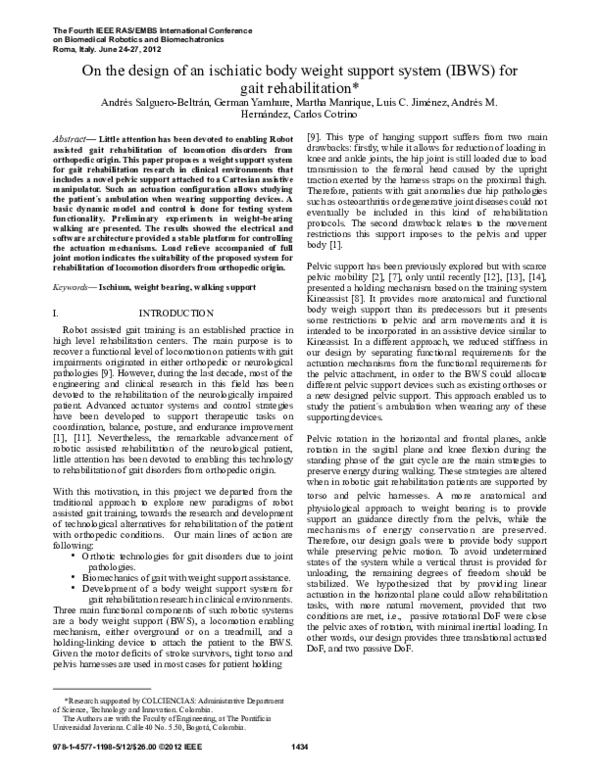 (PDF) On the design of an ischiatic body weight support system (IBWS ...