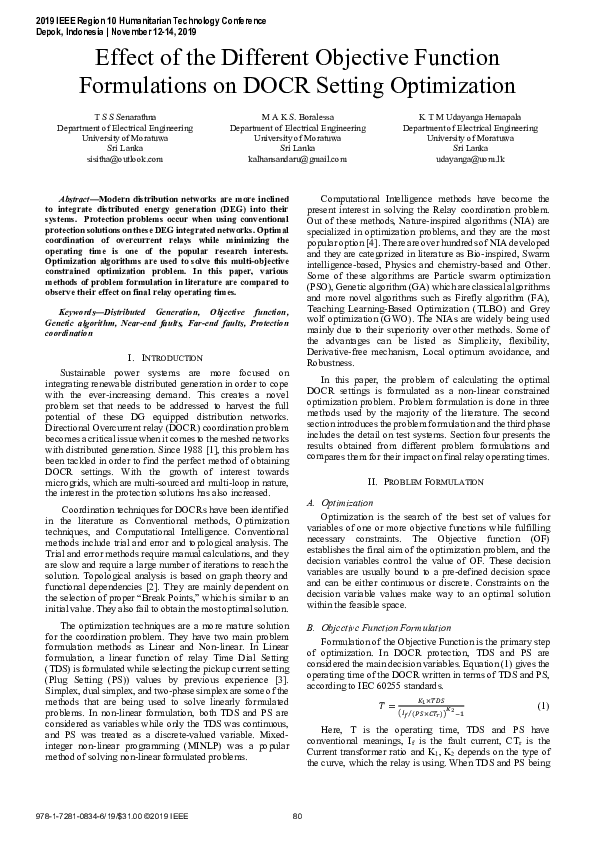 (PDF) Effect of the Different Objective Function Formulations on DOCR ...