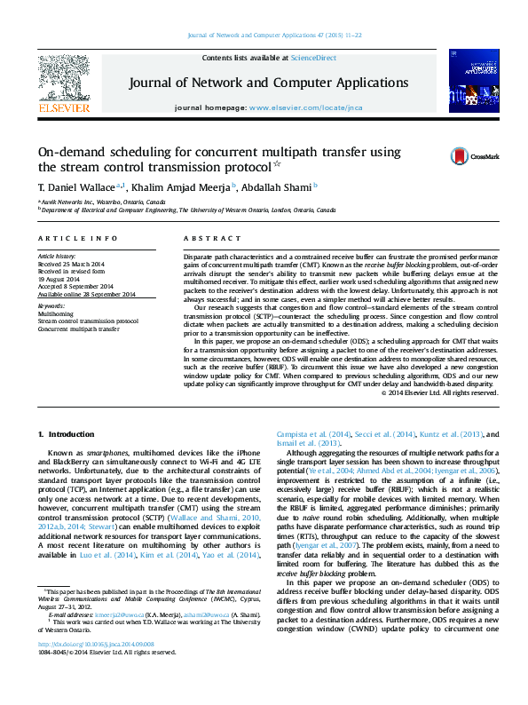 (PDF) On-demand scheduling for concurrent multipath transfer using the ...