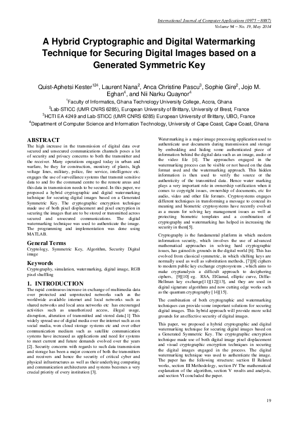 (PDF) A Hybrid Cryptographic and Digital Watermarking Technique for ...