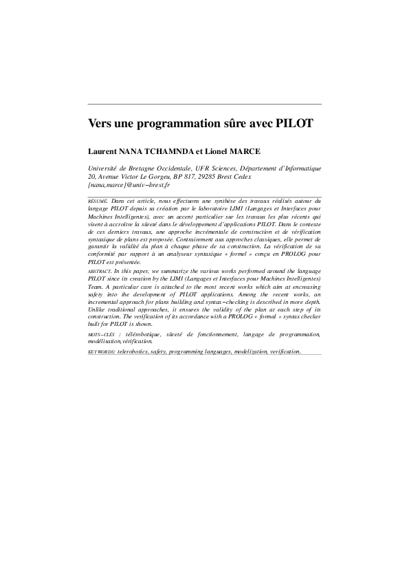 (PDF) Vers une programmation sûre avec PILOT