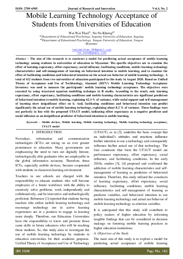 (PDF) Mobile Learning Technology Acceptance of Students from ...