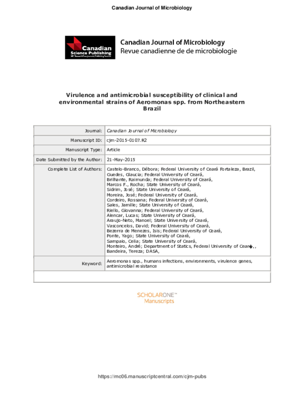 (PDF) Virulence and antimicrobial susceptibility of clinical and ...