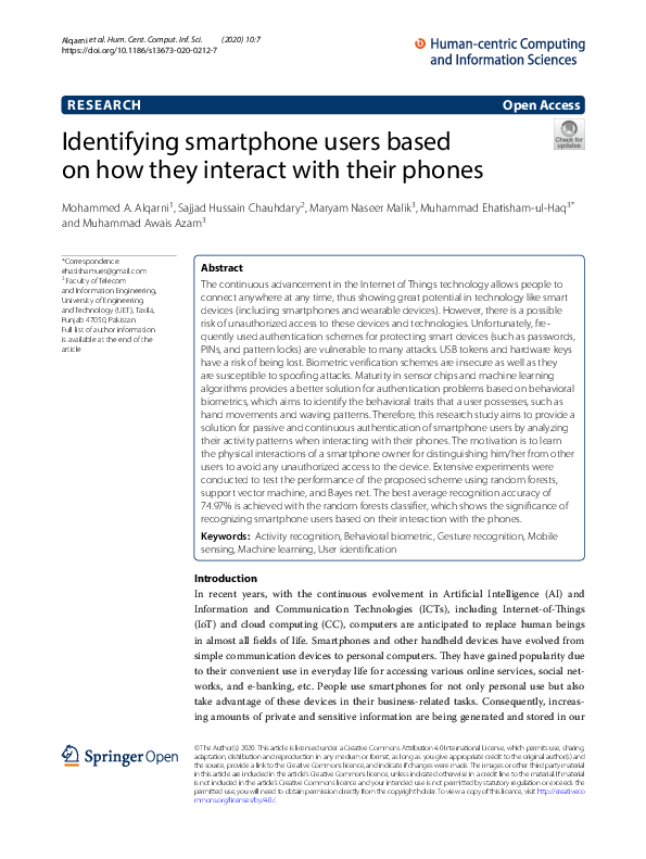(PDF) Identifying smartphone users based on how they interact with ...