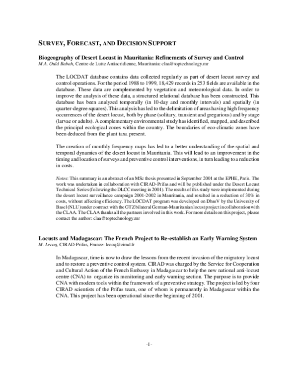 (PDF) Locusts and Madagascar The French Project to Reestablish an