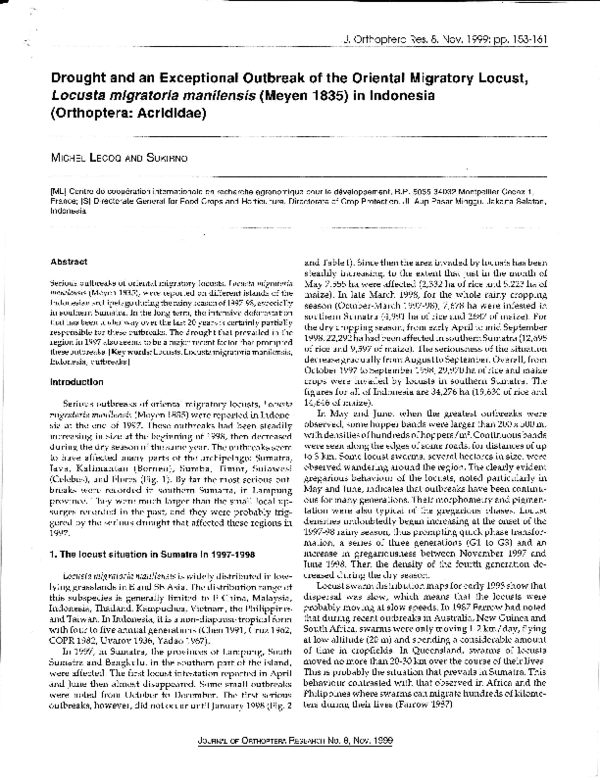 (PDF) Drought and exceptional outbreak of the oriental migratory locust ...