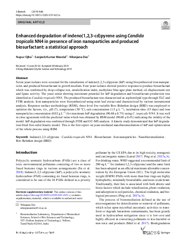 (PDF) Enhanced degradation of indeno(1,2,3-cd)pyrene using Candida ...