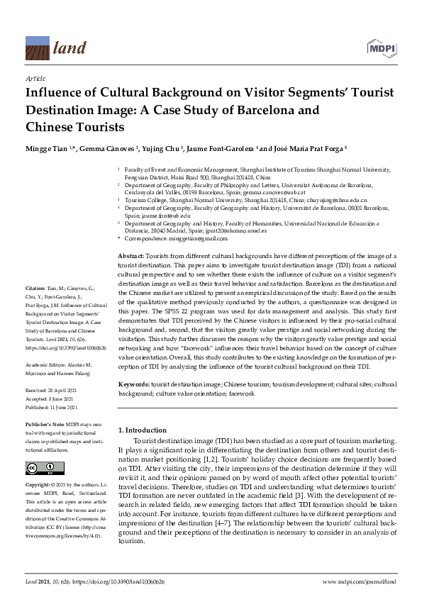 (PDF) Influence of Cultural Background on Visitor Segments' Tourist ...