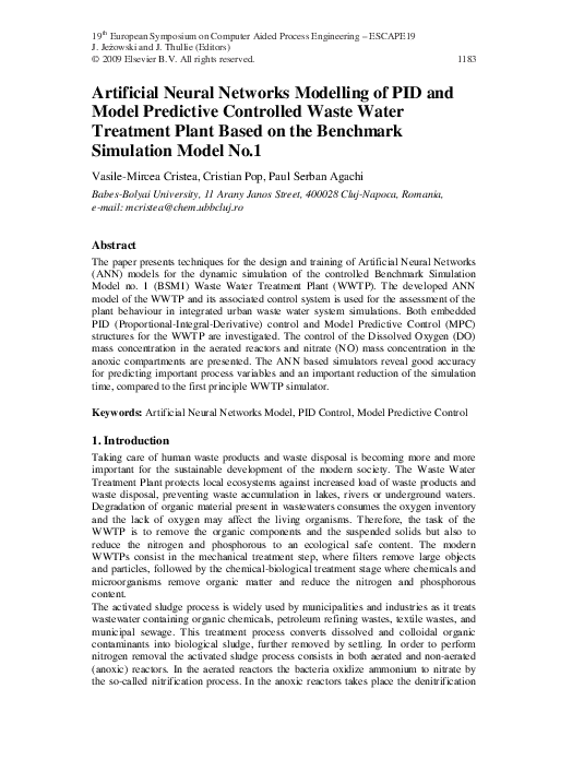 (PDF) Artificial Neural Networks Modelling of PID and Model Predictive ...