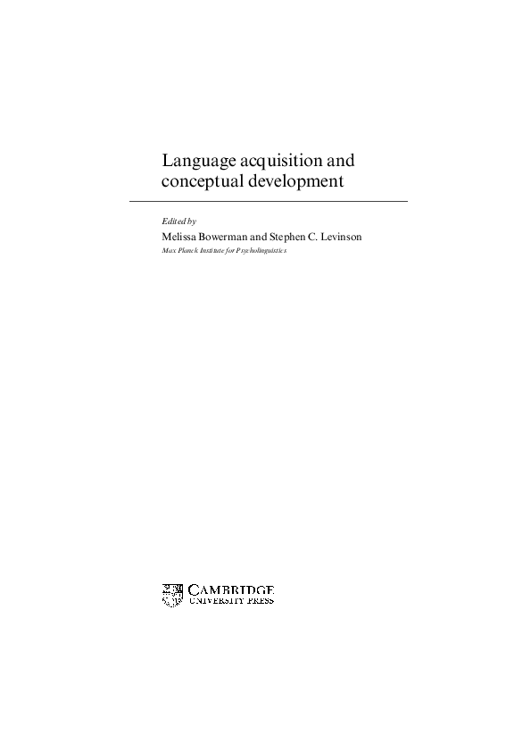 (PDF) Language acquisition and conceptual development